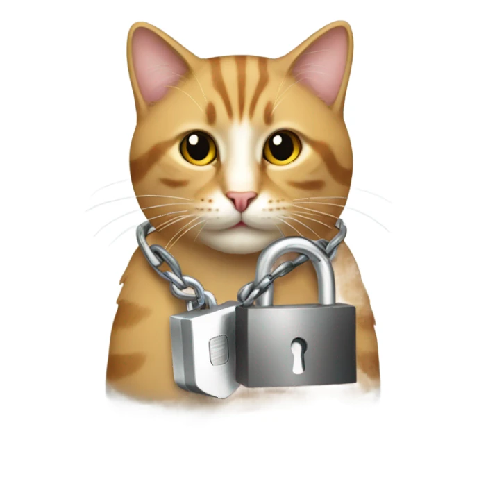  Cat with a lock sticker
