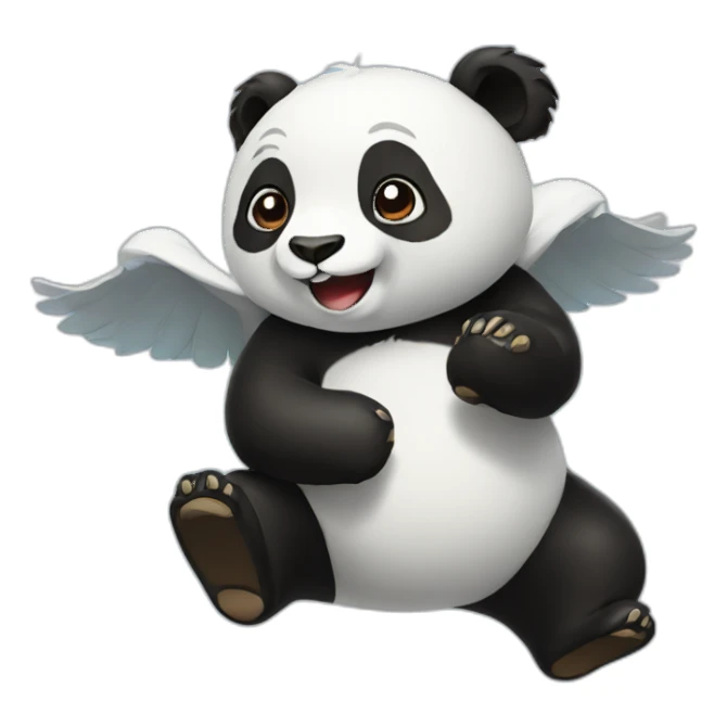 Flying panda sticker
