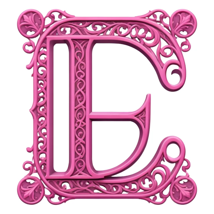 Pink gothic letter L sticker