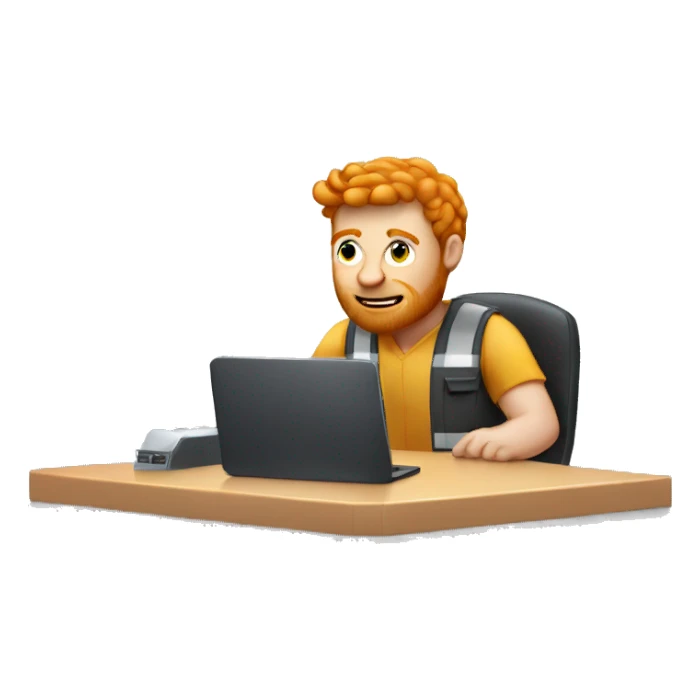 ginger guy overlookin an engineer on his computer sticker