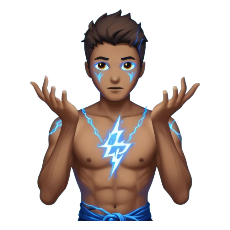 man summoning electric sticker