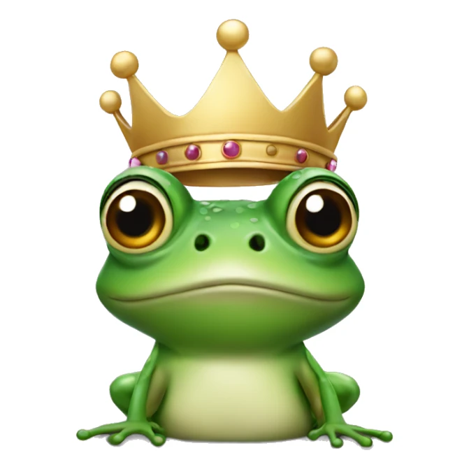 Frog wearing a crown sticker