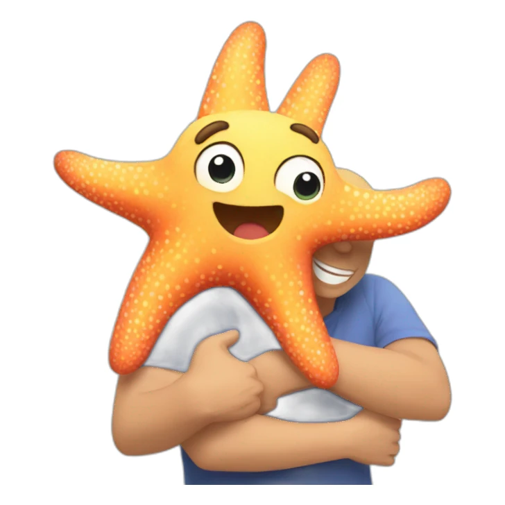 Starfish hug sticker