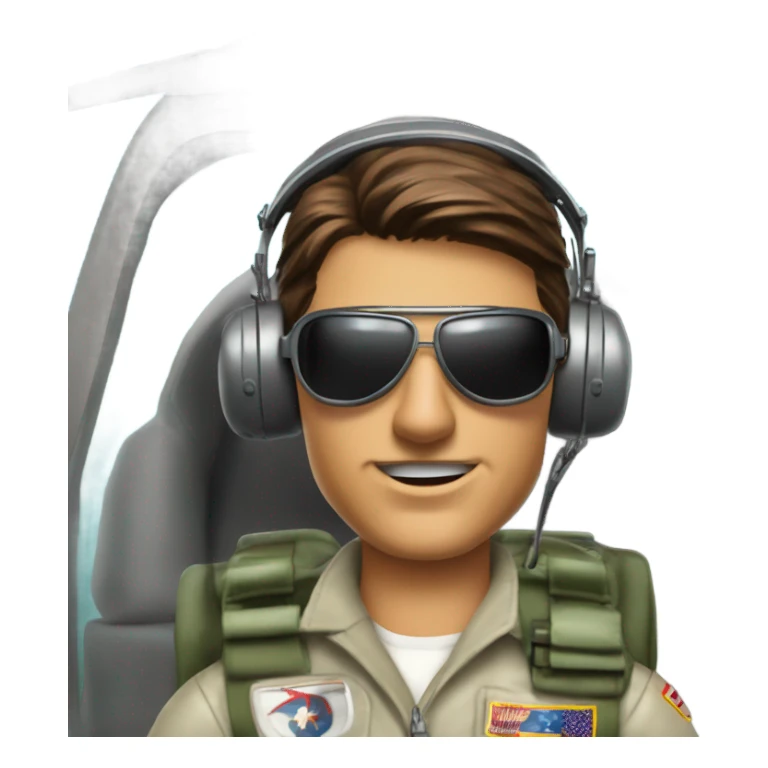 tom cruise piloting a helicopter sticker