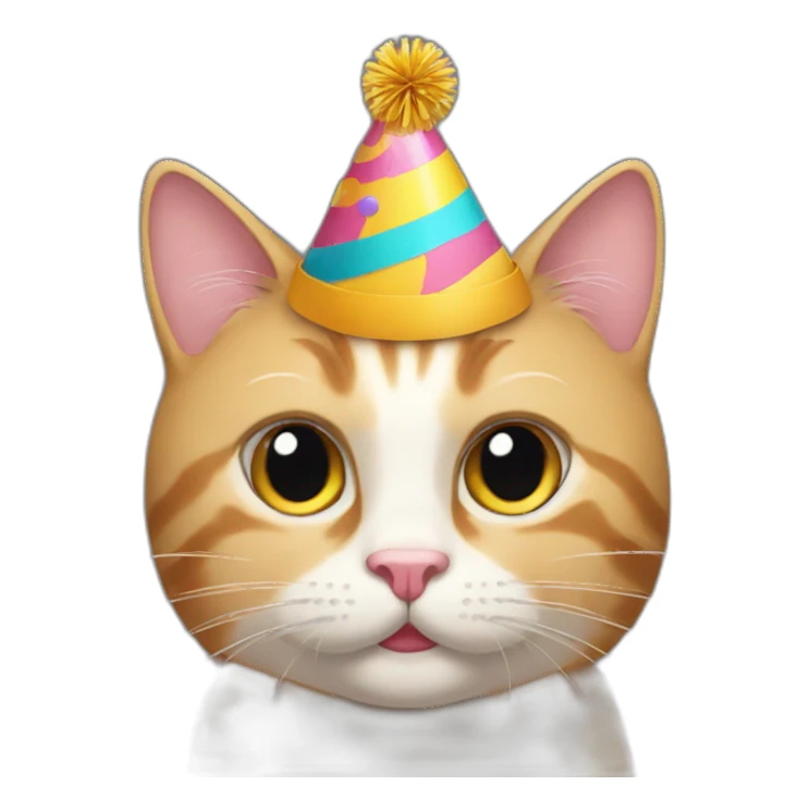 cat with birthday hat emoji sticker