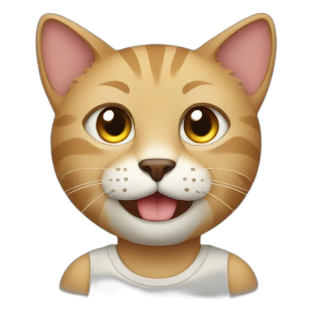 a cat an a man sticker