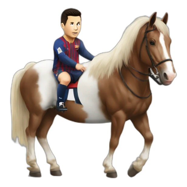 ronaldo et messi ssur un cheval sticker