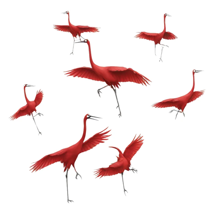 six crimson cranes sticker