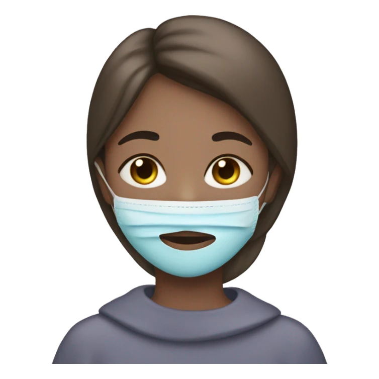 girl with face mask on sticker