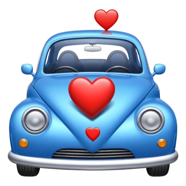 Blue car with heart sticker