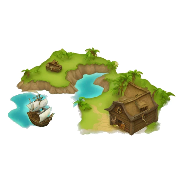 pirate map sticker