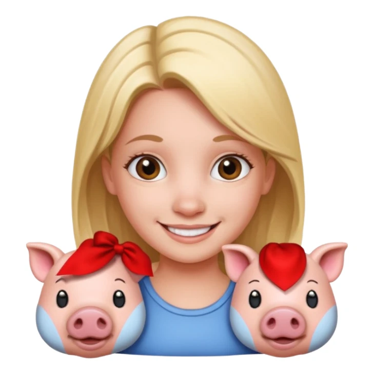 pig + girl sticker