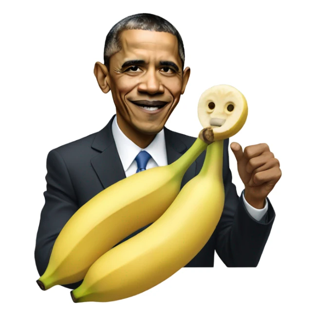 Obama eating banana sticker