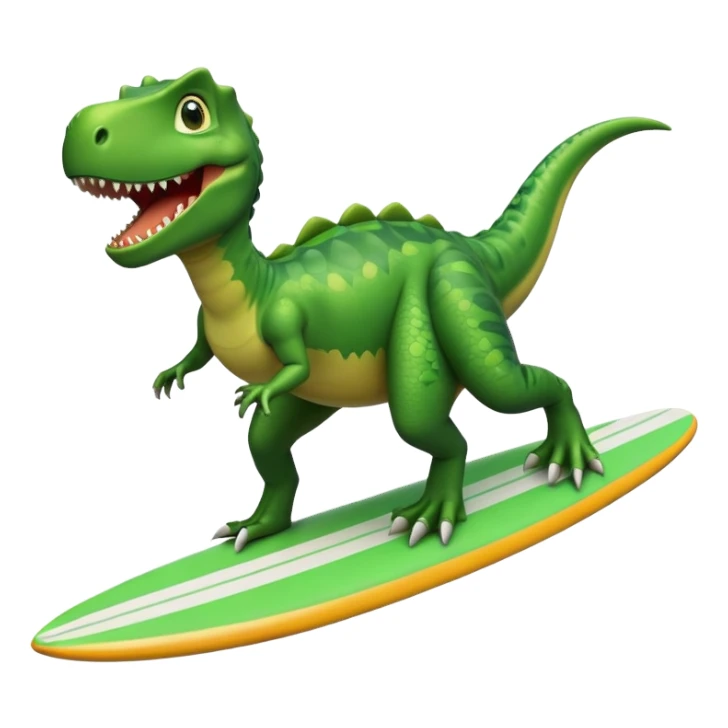 Dinosaur on surf board sticker