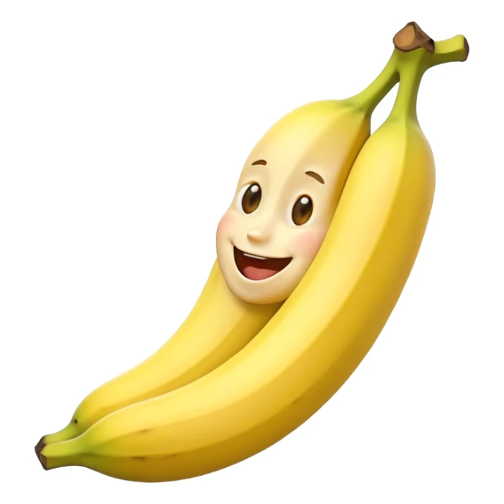 banana with a joyful face sticker