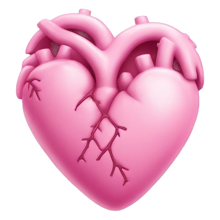 Pink human heart sticker