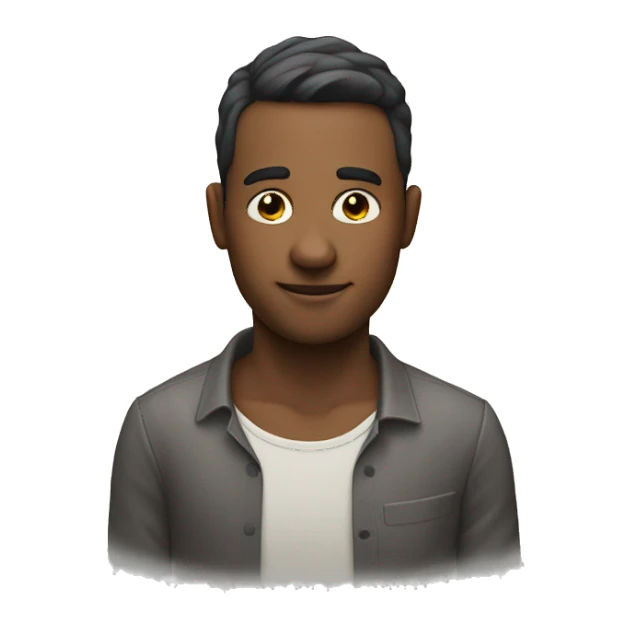 Man Left hand on his chest , head tilted a bit down sticker