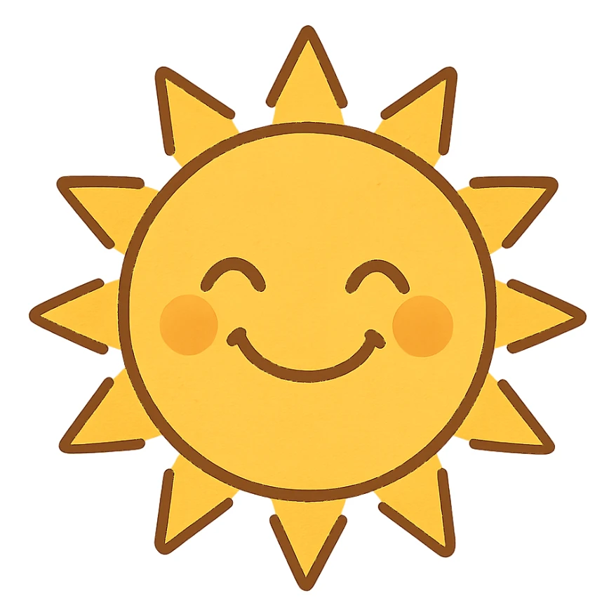 a happy sun sticker