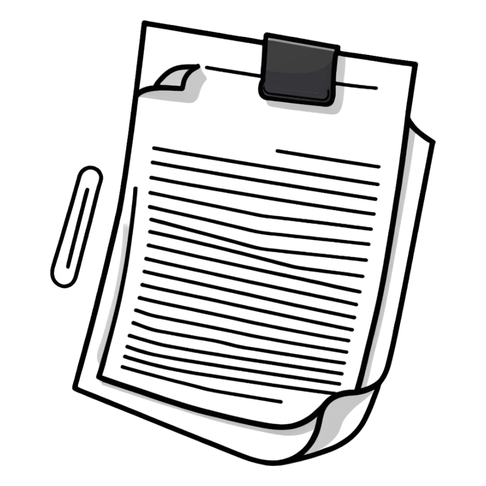 document with paperclip sticker