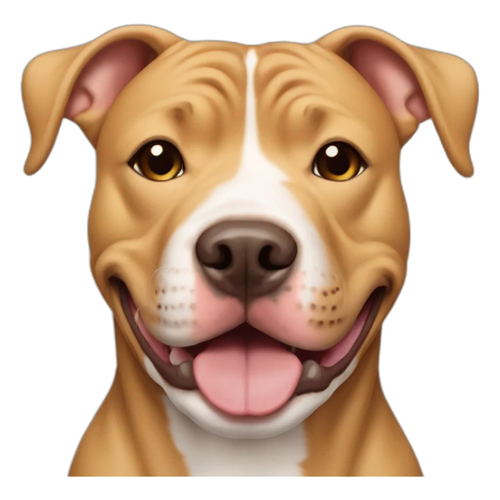 smiling tan pit bull sticker