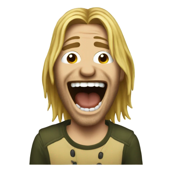 cobain laughing sticker