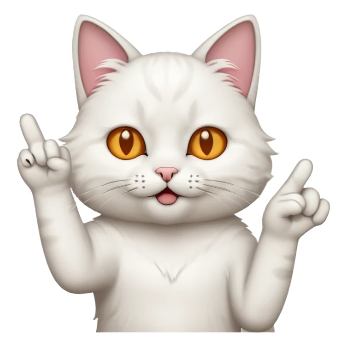 Cat with middle finger sticker
