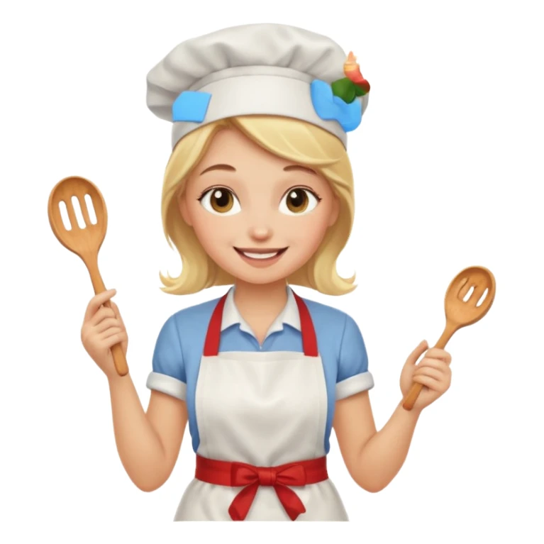 Blonde girl baking sticker