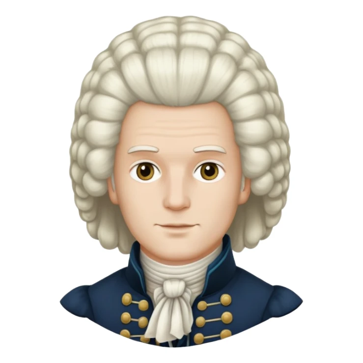 18th century colonial powdered wig sticker