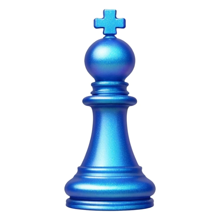blue glitter chess piece bishop sticker
