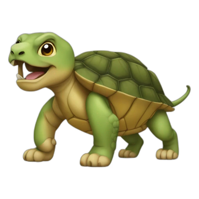Tortue sur un lion sticker