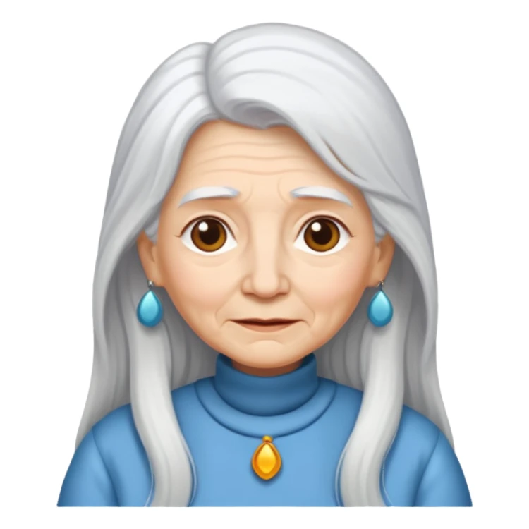 long hair grandma sticker