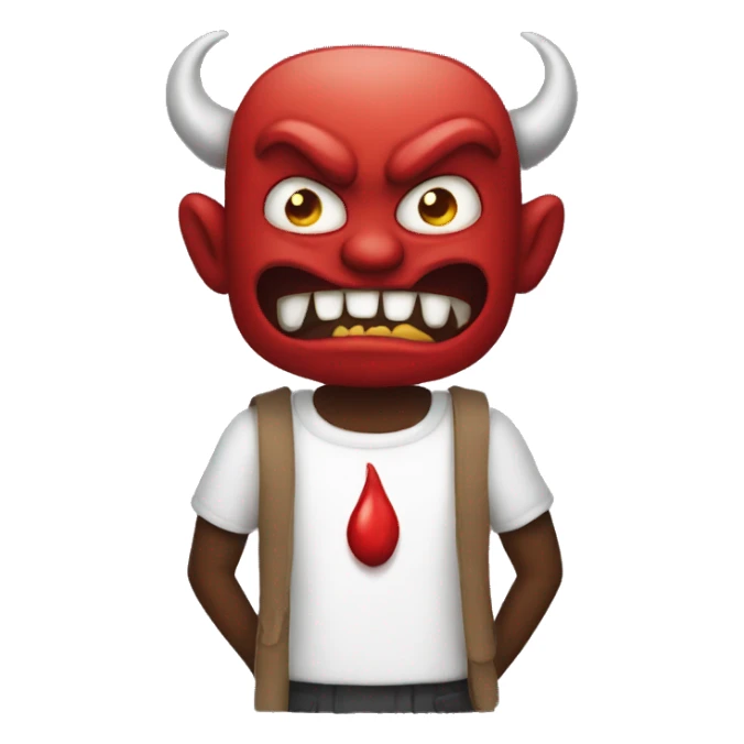 evil iphone demon emoji but black sticker