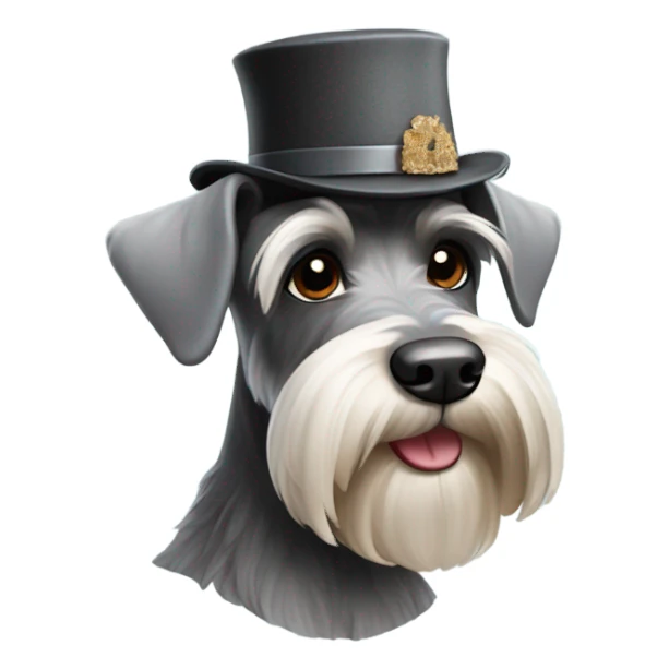 schnauzer wearing hat sticker