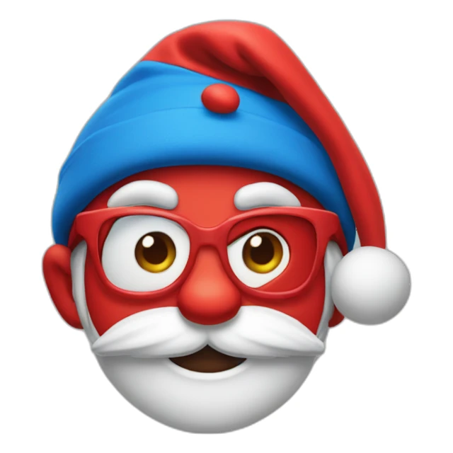 papa smurf in red hat sticker