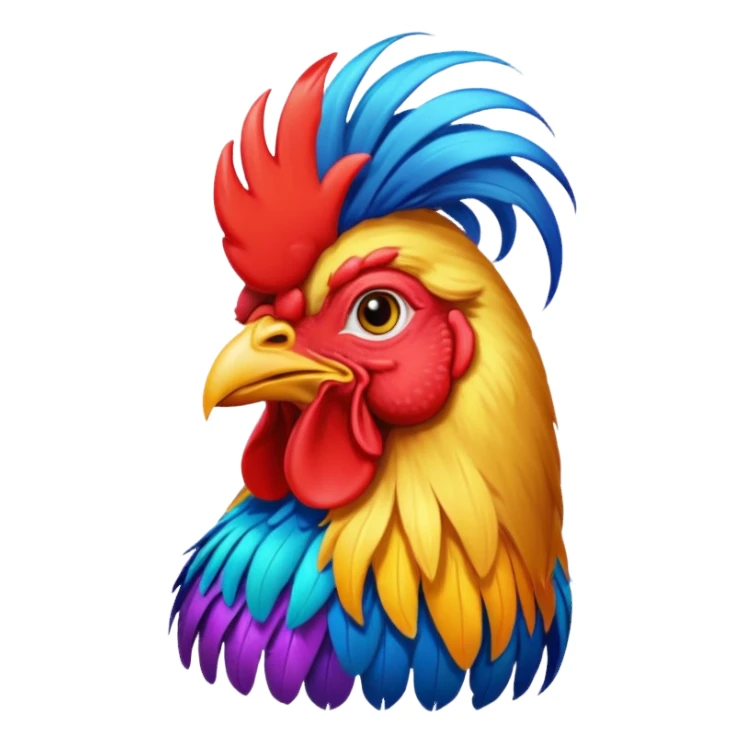 rooster with wigs sticker