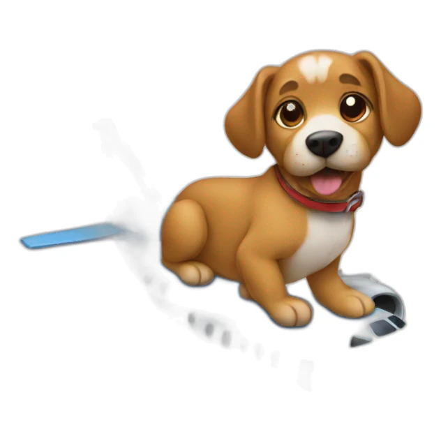 A dog on a plane sticker