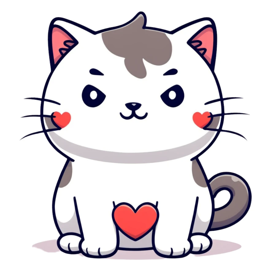 cat pooping hearts sticker