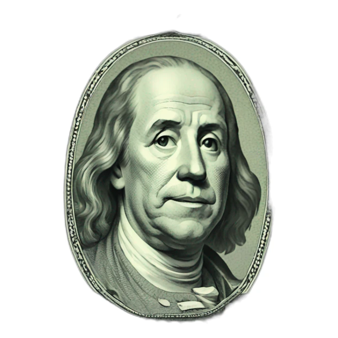 A hundred dollar bill sticker