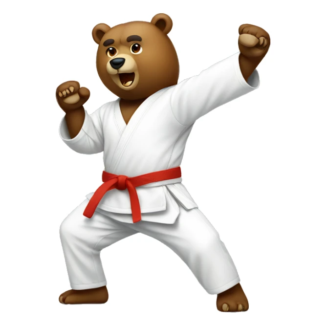 Bear doing karate sticker