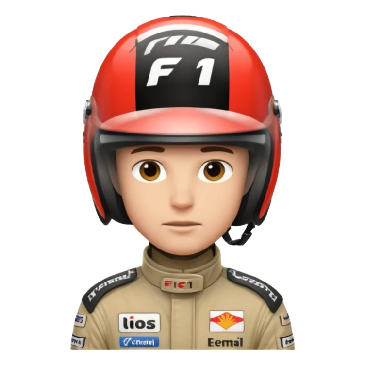 f1 driver with helmet on sticker