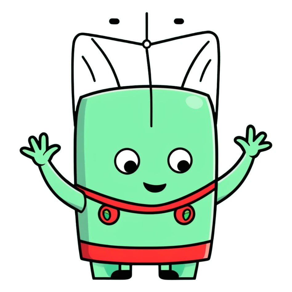 Plankton from Spongebob, plotting, hands together, green, cartoon style sticker