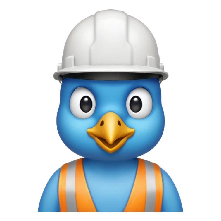 twitter bird wearing a hardhat sticker