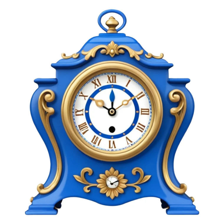 blue mantel clock sticker