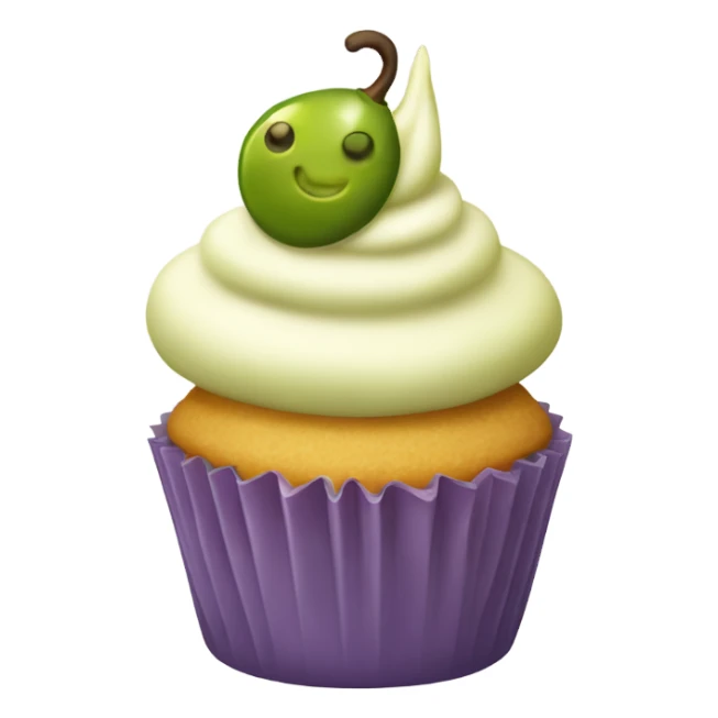 Vanilla cupcake with a pickle on top  sticker