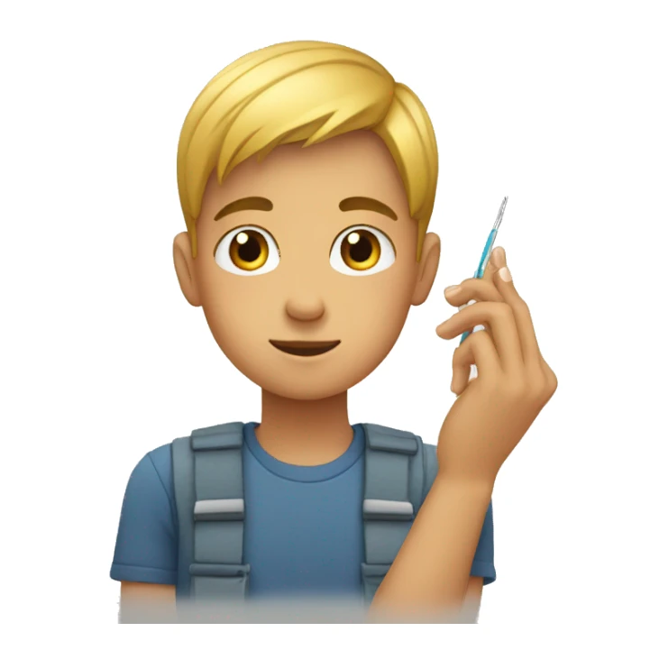 boy is clipping his nails  sticker