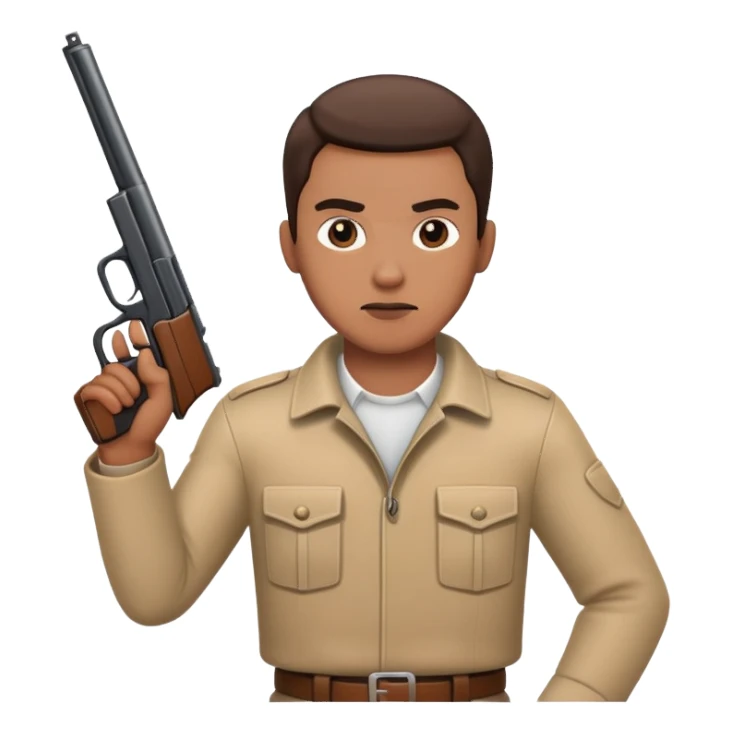 Man holding a gun sticker