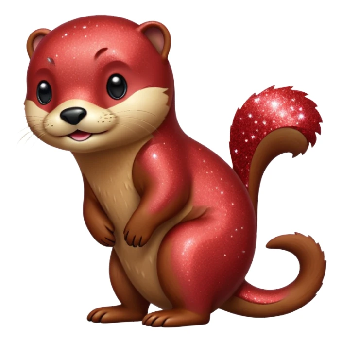 red glitter otter sticker