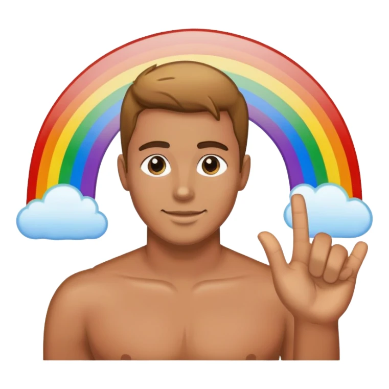 Man with rainbow over him saying Bromance sticker