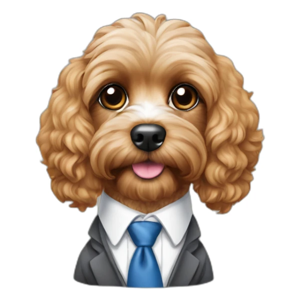 cavapoo dog in business attire sticker