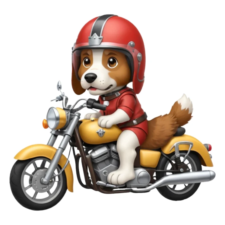 angry bassett hound on a motorcycle sticker